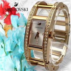 Ⴤ758ꕤSWAROVSKY スワロフスキー 腕時計 ゴールド ラインストーン