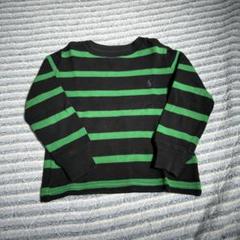 Polo Ralph Lauren 2/2T 黒緑ストライプTシャツ