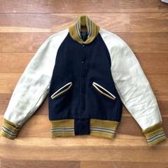 BUTWIN バトウィン スタジャン ビンテージ 袖レザー USA製 80s BUTWIN Wool Leather Varsity Jacket 黒赤 46