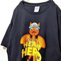 デルタ KHC ハートヒーロー ロゴ Tシャツ ブラック 黒 L 古着