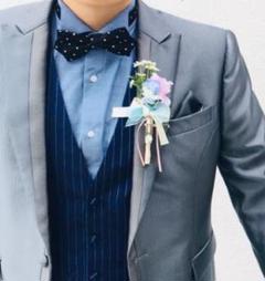 【Vieux Paris 】結婚式 カラーシャツ ブルー ウィングカラーシャツ