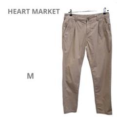 【ハートマーケット】コットン 綿 チノパンツ テーパード 薄手 M 茶色