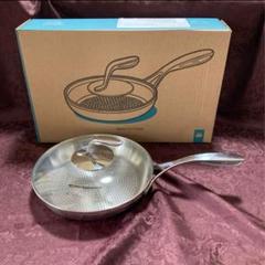 未使用】Tupperware 28cmステンレスフライパン 蓋付き