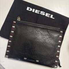 ディーゼル　トートバッグ　スタッズ　星　ロゴ　ポーチ　レザー　スエード　ブラック ディーゼル トートバッグ スタッズ 星 ロゴ ポーチ レザー