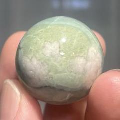 グリーン桜瑪瑙 ミニスフィア 天然石 置物