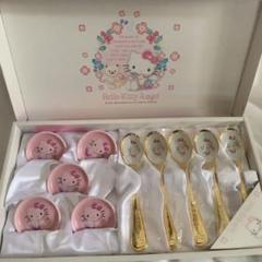【美品】1998' ハローキティーAngel コーヒー スプーン&レスト10P ◯ハローキティ 1998年製 エンジェルキティ スプーン＆レスト