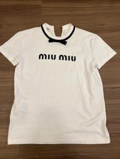 miumiu ホワイト Tシャツ リボン付き　ミュウミュウ miumiu ホワイト Tシャツ リボン付き ミュウミュウ - メルカリ