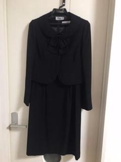 高級礼服 LES MUES ブラックフォーマル ジャケット ワンピース喪服S-M LES MUES AOKI 11号 ウォッシャブルフォーマルワンピーススーツ