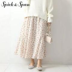 spick&span 幾何プリントギャザースカート　ロングスカート ウエストゴム