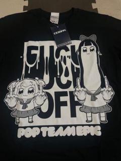 M ポプテピピック ポプ子 ピピ美 Tシャツ　ブラック　半袖