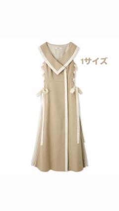 SNIDEL サイドプリーツツイードワンピース ベージュ　1サイズ