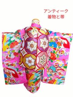 専用です　アンティーク明るいピンクの着物に黄緑のだらり帯セット 1AC0845000-318x424.jpg