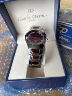 新品Charles Perrinタングステン腕時計メンズ未使用ワインレッド 新品Charles Perrinタングステン腕時計メンズ未使用ワインレッド