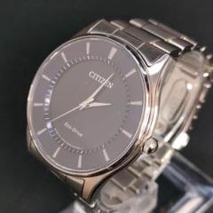 極美品　CITIZEN　シチズン　E031　ネイビー　シルバー　ソーラー　メンズ