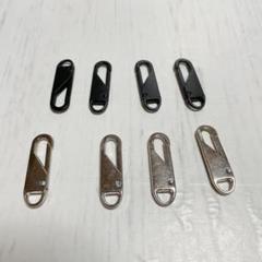 修理 ジッパー 取り外し可能 ジッパープル 交換品-ブラック 4 シルバー 4