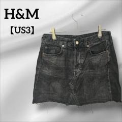H&M&DENIM【US3】 ブラックデニム ミニスカート