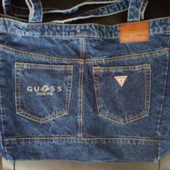 GUESS JEANS デニムトートバッグ レーザープリント