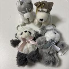 犬とパンダのぬいぐるみキーホルダーセット