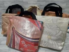 限定セールハンドメイド帯リメイクバックトートバッグ5点③