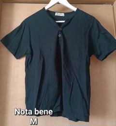 Nota bene ブラック Mサイズ 半袖ヘンリーネック