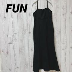 【ファン】キャミワンピース　マーメイドスカート　黒　スエード風生地　F