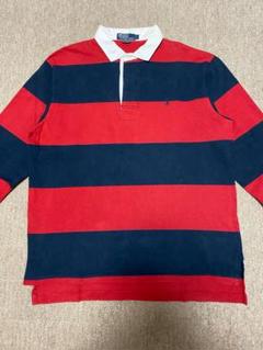 ★人気カラー‼️POLO 赤黒 ボーダー ラガーシャツ Lカートコバーン ビッグ‼️のサムネイル