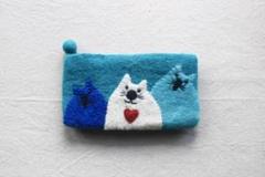 ネパール雑貨ハンドメイド　猫？のポーチ
