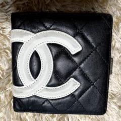 シャネル CHANEL 財布 二つ折り がま口 カンボンライン ココ