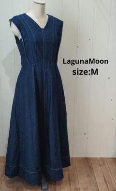 ラグナムーン LagunaMoon フレアスリーブ デニム ワンピース M