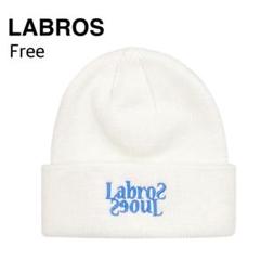 LABROS ニット帽 ホワイト ロゴ帽子 韓国ブランド 古着のサムネイル