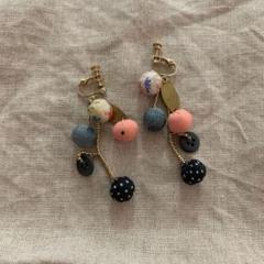 マーブルシュッド イヤリング ハンドメイド