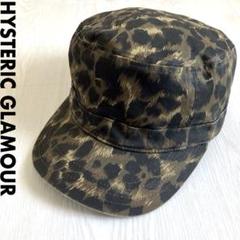 最安値 美品 HYSTERIC GLAMOUR ヒョウ柄 迷彩ワークキャップ 刺繍ロゴ 帽子