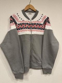 SURE'S 50's Snow pattern Full Zip Sweatshirt