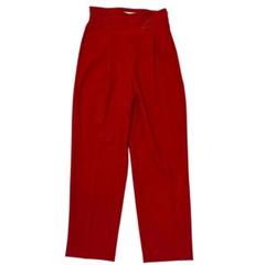 美品 MOUSSY (2) 1タック　ワイド　スラックス　ポリエステル　レッド