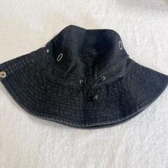 新品★ デニム 日よけ帽子 レディース 帽子 UVカット 2way ブラック