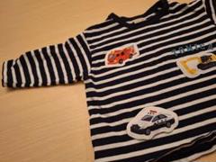 トミカ大好きpetit main 長袖カットソー ネイビーとホワイトのストライプ