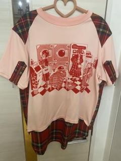 HEIHEI 須藤はる奈　ドッキングカットソー PINK