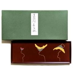 箱瀬淳一氏赤色金箔装飾漆器盆 約30cm3枚