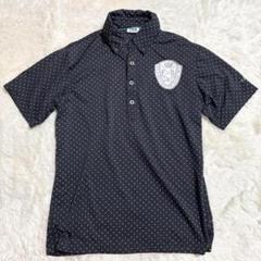 FILA GOLF 黒白ドット M エンブレム刺繍 半袖 ポロシャツ フィラ