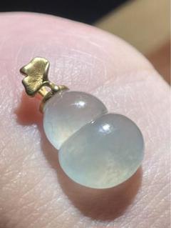 天然氷翡翠 18Kゴールドセッティング ペンダント アクセサリー