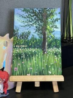 「ブルーミング」　手描き　油絵　風景画　原画　油彩画　印象派 林間の道」 手描き 油絵 風景画 原画 油彩画 印象派 - メルカリ