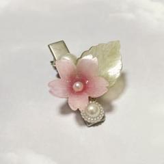 桜　ミニヘアクリップ　キッズアクセサリー　ヘアクリップ　ピンク　お花