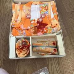 オレンジ色 被布着 セット ３歳まで