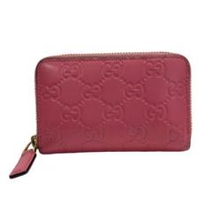 2082 GUCCI グッチ コインケース ピンク シマレザー コンパクト
