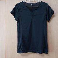 ユニクロ　黒 Vネック Tシャツ 短袖　メッシュ