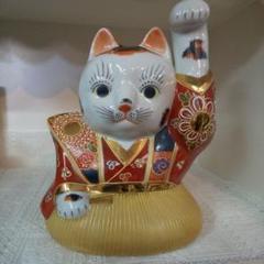 ヴィンテージ九谷焼　開運縁起物招き猫　希少品三毛猫 楽天市場】九谷焼 10号 招き猫 金三毛 ( 右手・左手 / 布団付