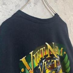 ギルダン 古着 アメリカ輸入 英文字 両面プリント Tシャツ 半袖 黒色 大きめ
