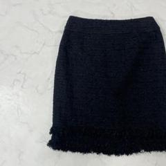 NARACAMICIE 大きめ 切替 異素材 裏地 タイト ひざ丈 スカート Ⅲ