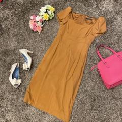 フォクシー foxey ワンピース オレンジ 38 シルク スリット