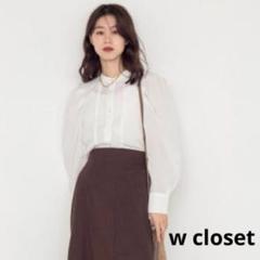 w closet ダブルクローゼット【F】レース調 ブラウス シャツ シンプル
